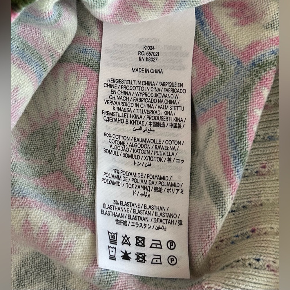 Boden Emilia Sweater Abstract Floral Fan Print Lightweight Stretchy Size M - Picture 7 of 10